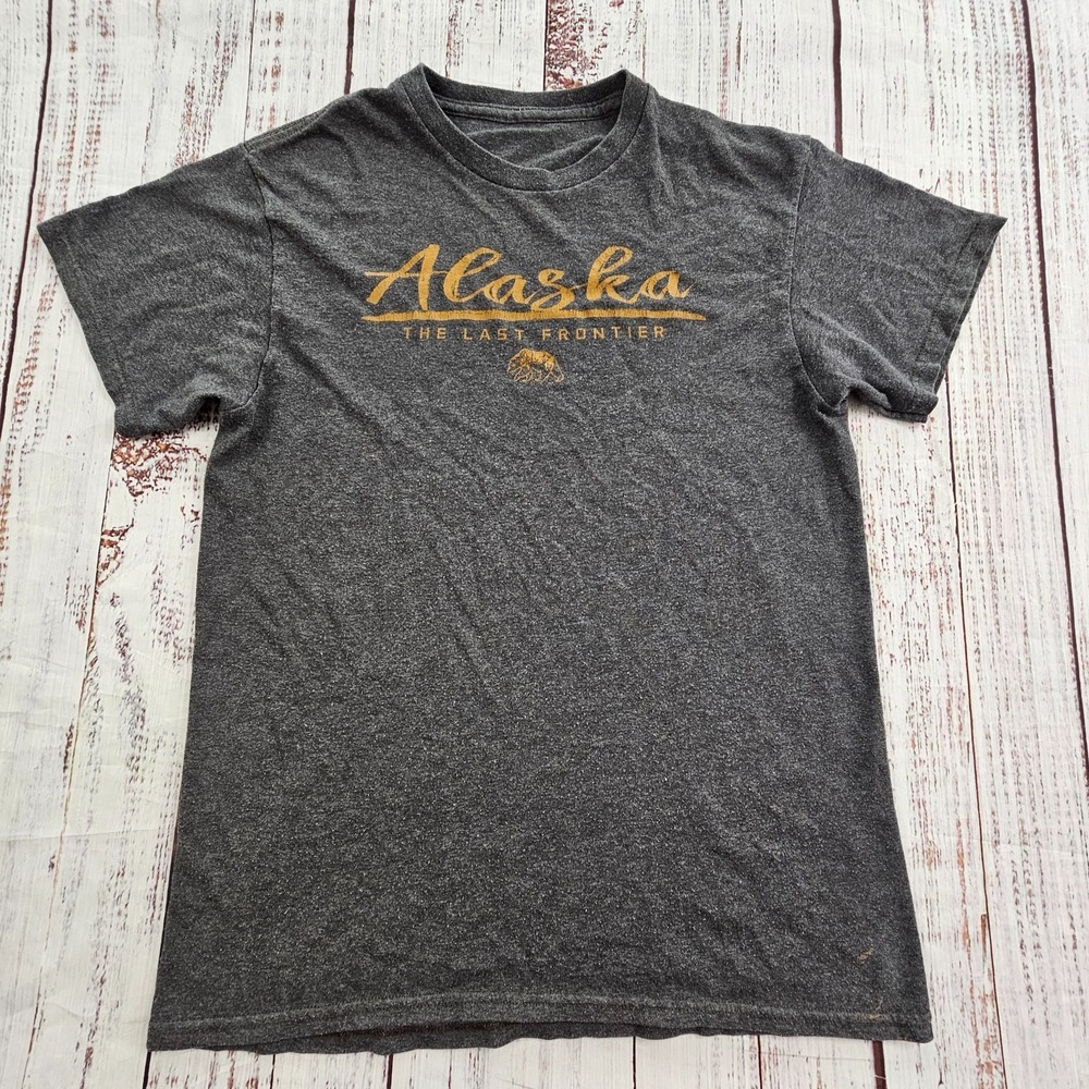 Alaska Last Frontier Gray Short Sleeve T-Shirt Men's S
